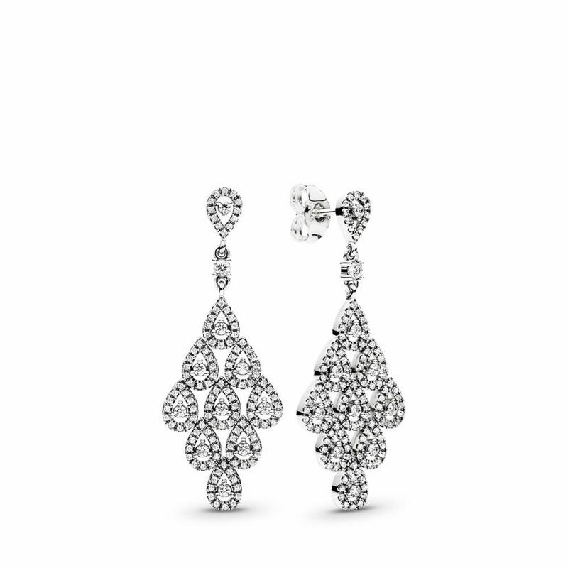 Pandora Cascading Glamour Earrings NZ, Sterling Silver (603459-DMG)